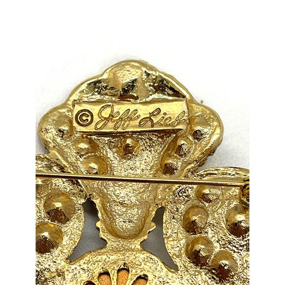 JEFF LIEB Faux Amethyst Dangle Brooch - Picture 4 of 5